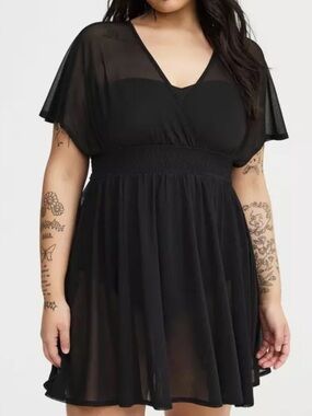 Torrid Smocked Cover-Up mini Dress - 1